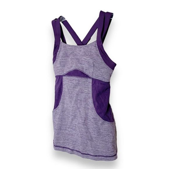 Lululemon Chaturanga Luxtreme Double Strap Tank Bra Top in Concord Grape, size 6 - Picture 6 of 15